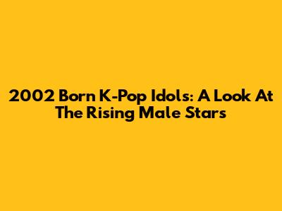 2002 Born K-Pop Idols: A Look At The Rising Male Stars