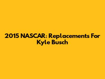 2015 NASCAR: Replacements For Kyle Busch