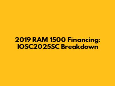 2019 RAM 1500 Financing: IOSC2025SC Breakdown