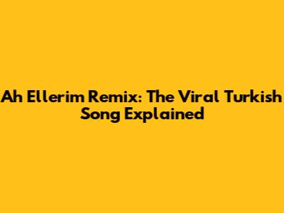 Ah Ellerim Remix: The Viral Turkish Song Explained