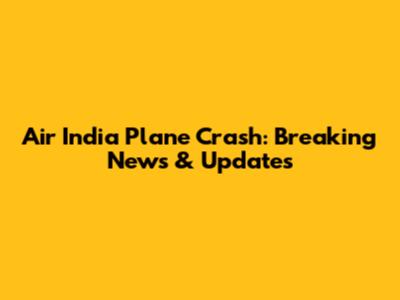 Air India Plane Crash: Breaking News & Updates