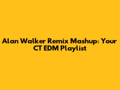 Alan Walker Remix Mashup: Your CT EDM Playlist