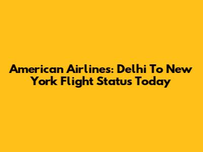 American Airlines: Delhi To New York Flight Status Today