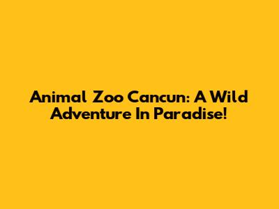 Animal Zoo Cancun: A Wild Adventure In Paradise!