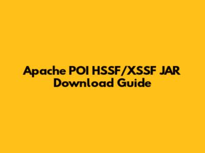 Apache POI HSSF/XSSF JAR Download Guide