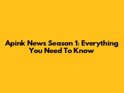Apink News Season 1: Everything You Need To Know
