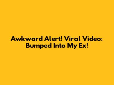Awkward Alert! Viral Video: Bumped Into My Ex!