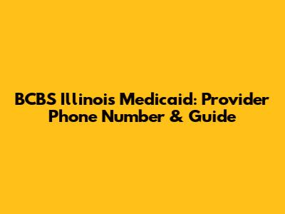 BCBS Illinois Medicaid: Provider Phone Number & Guide
