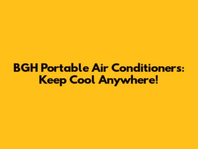 BGH Portable Air Conditioners: Keep Cool Anywhere!