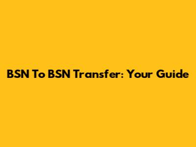 BSN To BSN Transfer: Your Guide