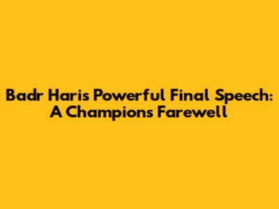 Badr Hari's Powerful Final Speech: A Champion's Farewell