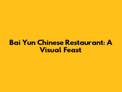 Bai Yun Chinese Restaurant: A Visual Feast