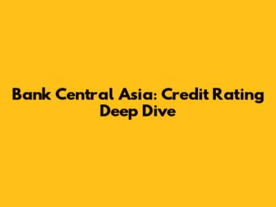 Bank Central Asia: Credit Rating Deep Dive