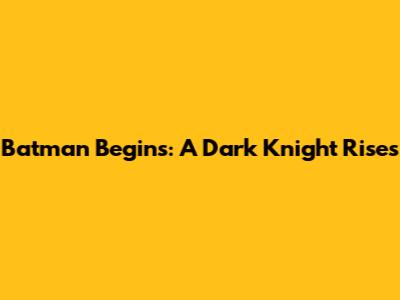 Batman Begins: A Dark Knight Rises