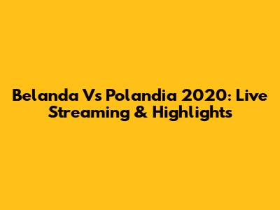 Belanda Vs Polandia 2020: Live Streaming & Highlights