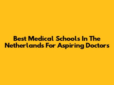 Best Medical Schools In The Netherlands For Aspiring Doctors