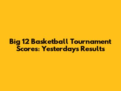 Big 12 Basketball Tournament Scores: Yesterday's Results