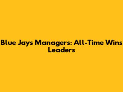 Blue Jays Managers: All-Time Wins Leaders