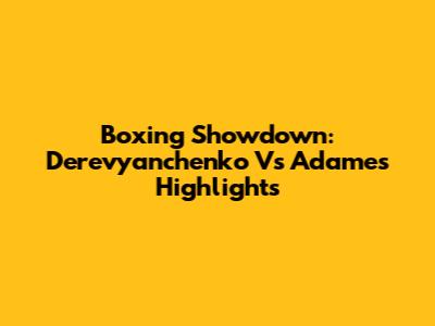 Boxing Showdown: Derevyanchenko Vs Adames Highlights