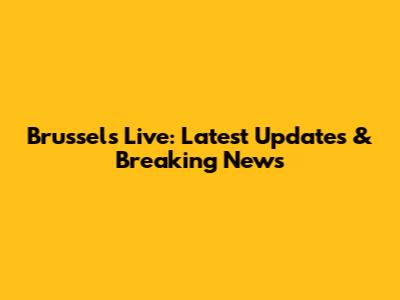 Brussels Live: Latest Updates & Breaking News