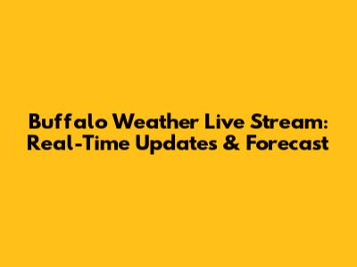 Buffalo Weather Live Stream: Real-Time Updates & Forecast