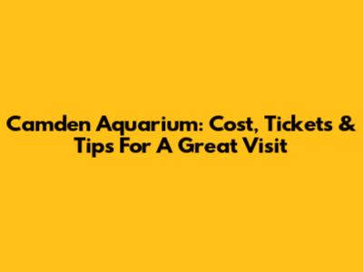 Camden Aquarium: Cost, Tickets & Tips For A Great Visit