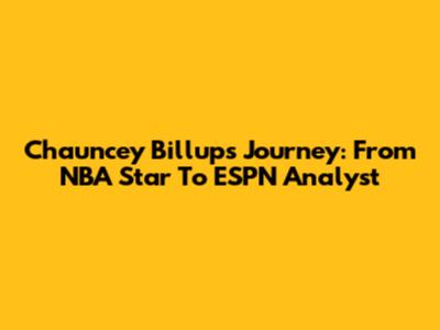 Chauncey Billups' Journey: From NBA Star To ESPN Analyst