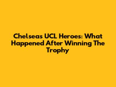 Chelsea's UCL Heroes: What Happened After Winning The Trophy