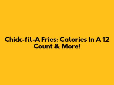 Chick-fil-A Fries: Calories In A 12 Count & More!