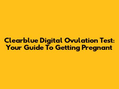 Clearblue Digital Ovulation Test: Your Guide To Getting Pregnant