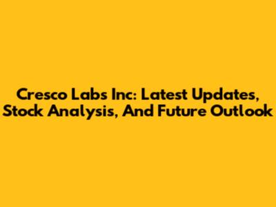 Cresco Labs Inc: Latest Updates, Stock Analysis, And Future Outlook