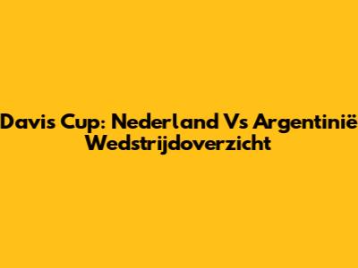 Davis Cup: Nederland Vs Argentinië Wedstrijdoverzicht