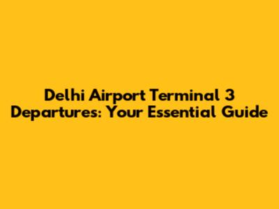 Delhi Airport Terminal 3 Departures: Your Essential Guide