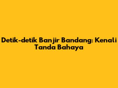Detik-detik Banjir Bandang: Kenali Tanda Bahaya