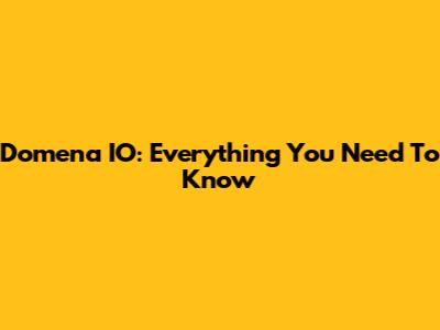 Domena IO: Everything You Need To Know