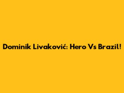 Dominik Livaković: Hero Vs Brazil!