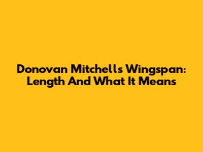 Donovan Mitchell's Wingspan: Length And What It Means