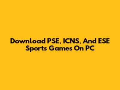 Download PSE, ICNS, And ESE Sports Games On PC