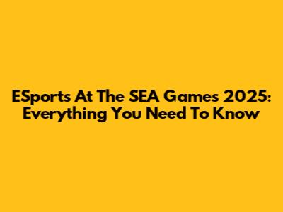ESports At The SEA Games 2025: Everything You Need To Know