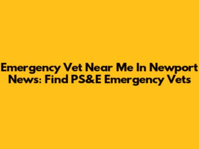 Emergency Vet Near Me In Newport News: Find PS&E Emergency Vets