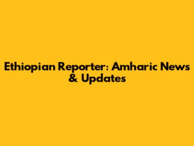 Ethiopian Reporter: Amharic News & Updates