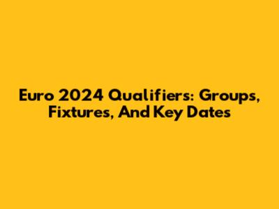 Euro 2024 Qualifiers: Groups, Fixtures, And Key Dates