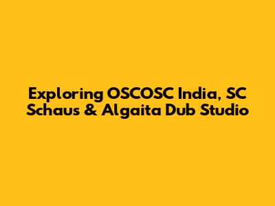 Exploring OSCOSC India, SC Schaus & Algaita Dub Studio