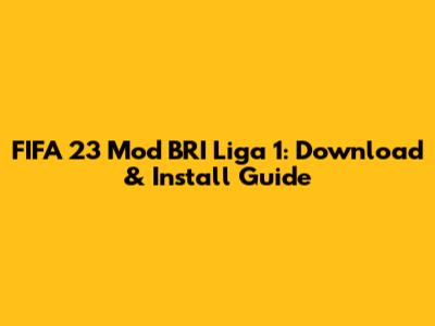 FIFA 23 Mod BRI Liga 1: Download & Install Guide