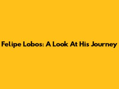 Felipe Lobos: A Look At His Journey