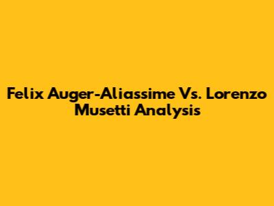 Felix Auger-Aliassime Vs. Lorenzo Musetti Analysis