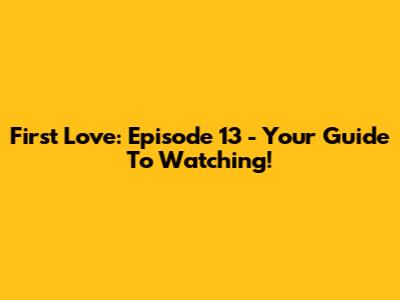 First Love: Episode 13 - Your Guide To Watching!