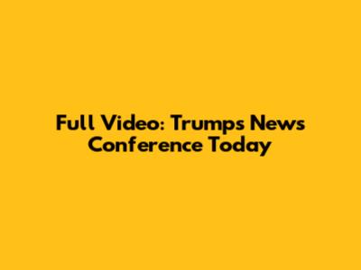 Full Video: Trump's News Conference Today