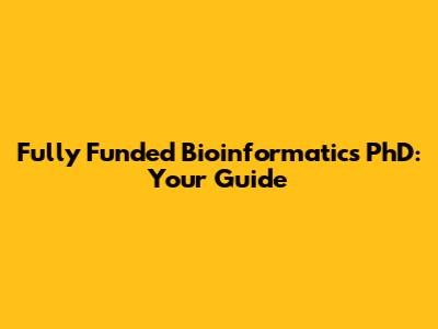 Fully Funded Bioinformatics PhD: Your Guide