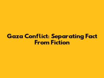 Gaza Conflict: Separating Fact From Fiction